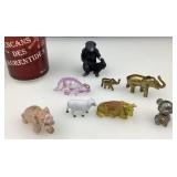 Lot de figurines animales, dont éléphants en