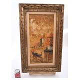 Toile signée, avec relief, 12'' x 24'', encadrée