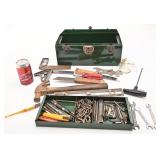 Coffre à outils, en métal, avec outils