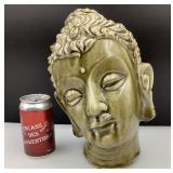 *Tête de Bouddha, en céramique, hauteur : 12''