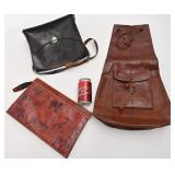 3 bourses en cuir, vintage