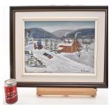 Toile signée E. Gagnon, Plaisir d'hiver, 2007,