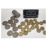 Pièces de monnaie, 100 lires et New Pence