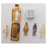 Lot de mini statuettes religieuses, dont avec