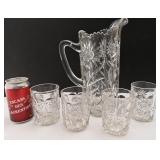 Pichet et 4 verres, en cristal