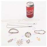 Lot de bijoux, dont argent 925, 18 KRGF