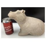 Hippopotame de jardin, en ciment