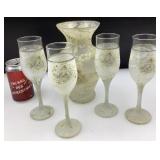 Ensemble vase et 4 coupes