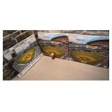 3 canevas de stades de baseball,