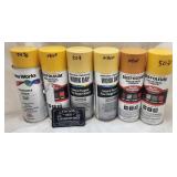 6 canettes de peinture, dont trois neuves