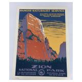 Zion National Park Naturalist Service Poster