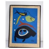 Joan Miro Serigraph Print Birds