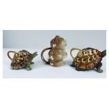 Antique Royal Bayreuth Turtle and Cat Creamers