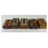 Antique Victorian Travel Cribbage Boards