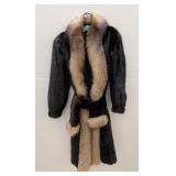 Magnificent Black Mink and Lynx Fur Coat