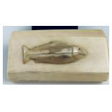 Scrimshaw Alaskan Inuit Fossil Walrus Tusk