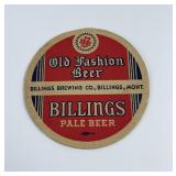Old Fashion Billings Montana Beer Coaster