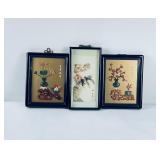 3 Chinese Coral Mother of Pearl Jade Pictures