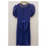 Vintage Ladies Dress Crystal Drops Bow Back Pencil