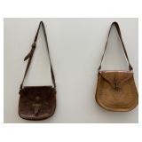 Pair of Vintage Bohemian Leather Satchels