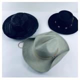 Lot of 3 Vintage Ladies Western Hats
