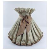 Antique Victorian Frilled Linen Lamp Shade