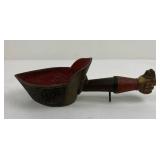 Antique Chinese Horn Handle Bronze Silk Iron