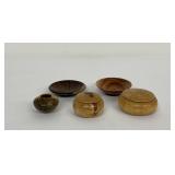 Miniature Turned Exotic Wood Dishes and Boxes