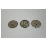 Lot of  3 Kennedy Silver Half Dollars