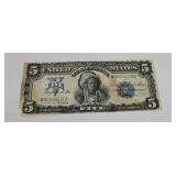 1899 Indian Chief Onepapa $5 Bill