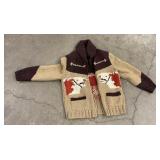 Vintage Cowichan Indian Wool Cow Sweater