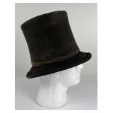 Antique Stovepipe Beaver Felt Top Hat