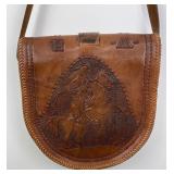 Very Fine Vintage Tooled Leather Cowgirl Purse
