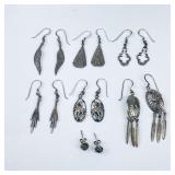Lot of 6 Pairs of Navajo Sterling Silver Earrings