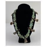 Navajo Buffalo Tooth Turquoise Nugget Necklace