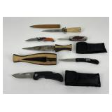 6 Knives African Phillipines Pocket Knives