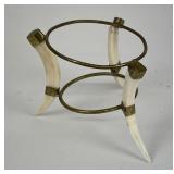 African Warthog Tusk Ostrich Egg Stand