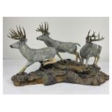 Lyle Schwabauer Painted Bronze of Whitetail Deer