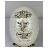 Predators of North America Scrimshaw Ostrich Egg