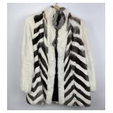 Two Tone Rex Rabbit Fur Jacket Coat