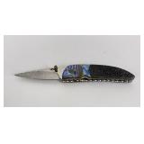 Very Fine Custom Abalone Rayskin Pocket Knife