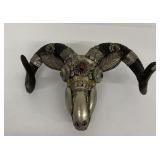 20th Century Tibetan Decorated Kapala Ram Skull