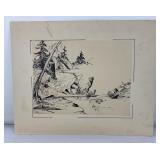 Cliff McCurdy Montana Serigraph Print Mink