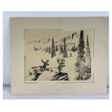 Cliff McCurdy Montana Serigraph Print Deer