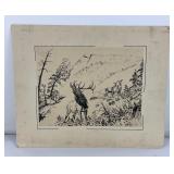 Cliff McCurdy Montana Serigraph Print Elk