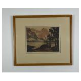 William A. Eskey Sunset Glow Etching California