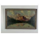 Harry L. Lopp Glacier Park Montana Oil on Board