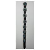 Navajo Sterling Silver Turquoise Concho Belt