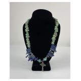Navajo Turquoise Nugget and Lapis Necklace