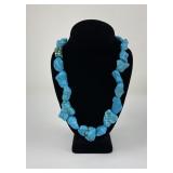 Navajo Turquoise Nugget and Coral Necklace